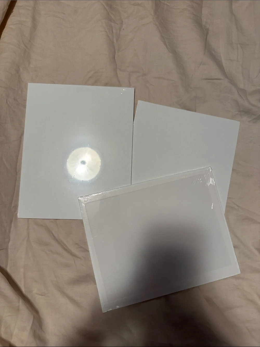 8x10 Set of 3 White canvases / Photo Backing Boards - in plastic wrap